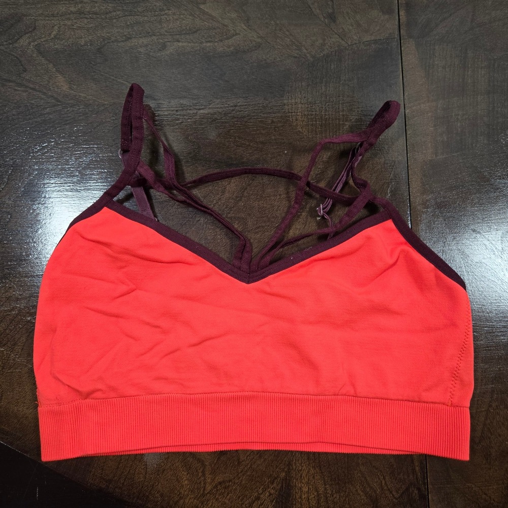 PINK Victoria's Secret Orange Bralette Women Medium Strappy Racerback